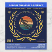 Ski Mt. Baker, Washington - Lady Skier Yellow文字 ワインラベル (シングルラベル)