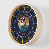 Ski Mt. Baker, Washington - Man Skier, Yellow文字 壁時計 (傾斜)