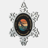 Ski Mt. Baker, Washington - Woman Skier On Dark スノーフレークピューターオーナメント (右)