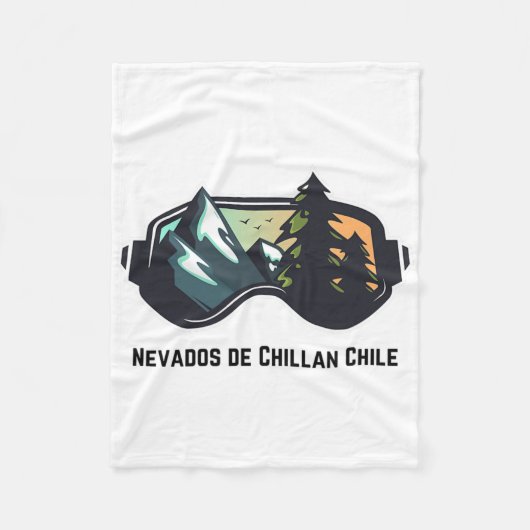 Ski Nevados De Chillan Chile Mountain Skiing T Men フリースブランケット (正面)