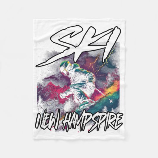 Ski New Hampshire Downhill Skiing Adventure Nh Usa フリースブランケット (正面)