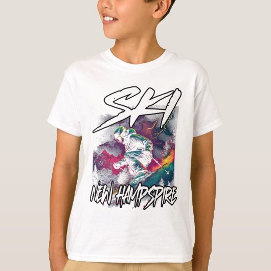 Ski New Hampshire Downhill Skiing Adventure Nh Usa Tシャツ (正面)