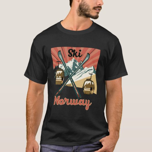 Ski Norway Norwegian Skiing Tシャツ (正面)