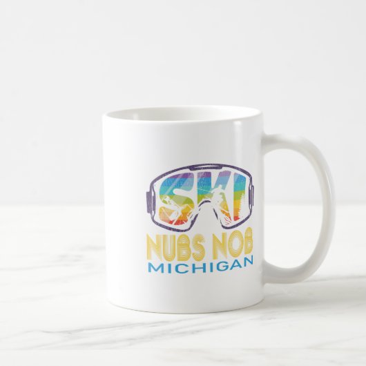 Ski Nubs Nob Michigan Skiing Vacation  コーヒーマグカップ (右)