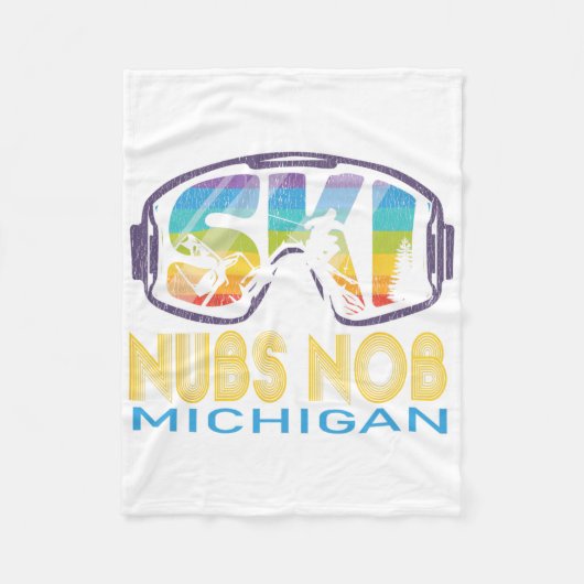 Ski Nubs Nob Michigan Skiing Vacation  フリースブランケット (正面)