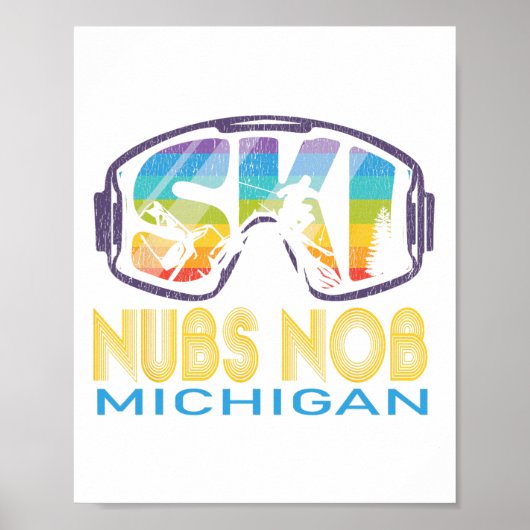Ski Nubs Nob Michigan Skiing Vacation ポスター (正面)
