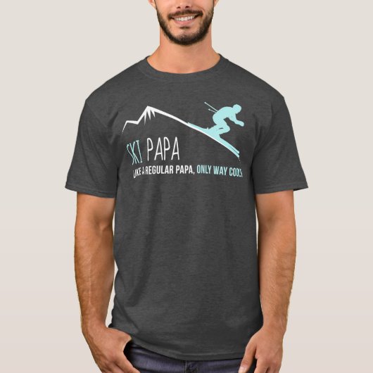 Ski Papa  Funny Cute Winter Skiing Gift Tシャツ (正面)