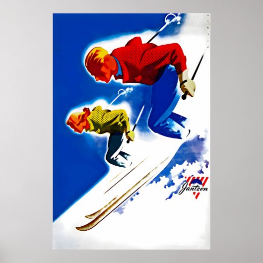 Ski Poster Skiing Art Skier Gift Lodge Poste ポスター (正面)