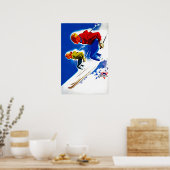 Ski Poster Skiing Art Skier Gift Lodge Poster  ポスター (キッチン)