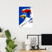 Ski Poster Skiing Art Skier Gift Lodge Poster  ポスター (ホームオフィス)