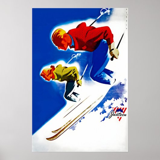 Ski Poster Skiing Art Skier Gift Lodge Poster  ポスター (正面)