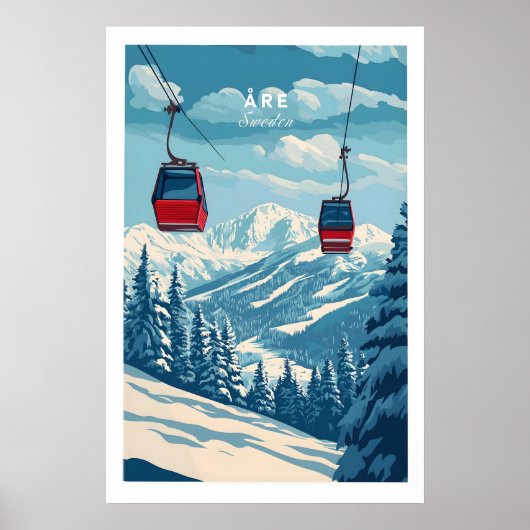 Ski Print Åre Sweden 1 ポスター (正面)