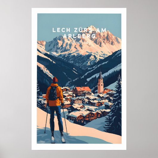 Ski Print Lech Zürs am Arlberg Austria 1 ポスター (正面)