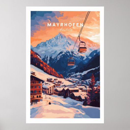 Ski Print Mayrhofen Austria 1 ポスター (正面)