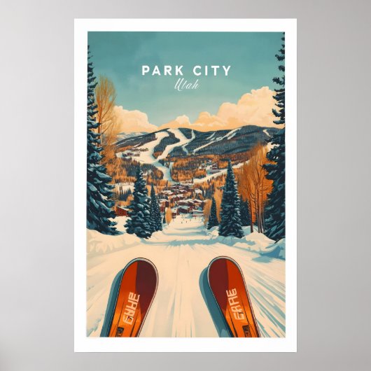 Ski Print Park City Utah Winter Sports 1 ポスター (正面)