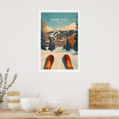 Ski Print Park City Utah Winter Sports 1 ポスター (キッチン)