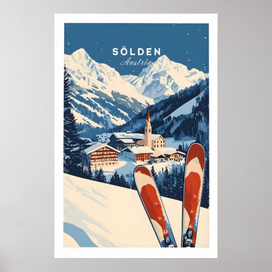 Ski Print Sölden Austria 1 ポスター (正面)