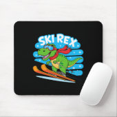 Ski Rex Funny Skiing Dinosaur Winter Sports Design マウスパッド (マウス)