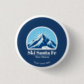 Ski Santa Fe New Mexico ski resort name 缶バッジ (正面)