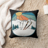 Ski Scene Powder To The People クッション (ブランケット)