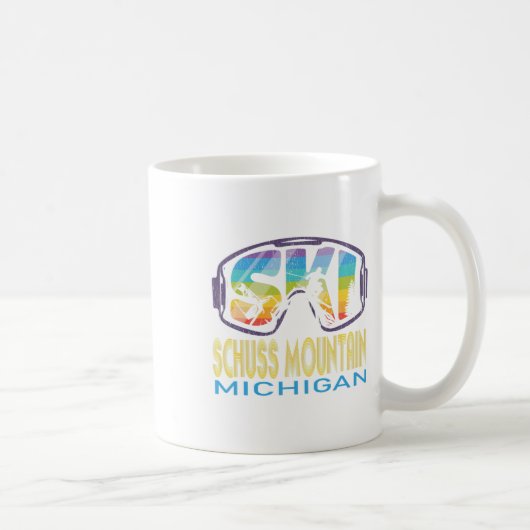 Ski Schuss Mountain Michigan Skiing Vacation コーヒーマグカップ (右)