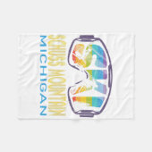 Ski Schuss Mountain Michigan Skiing Vacation  フリースブランケット (正面(横))