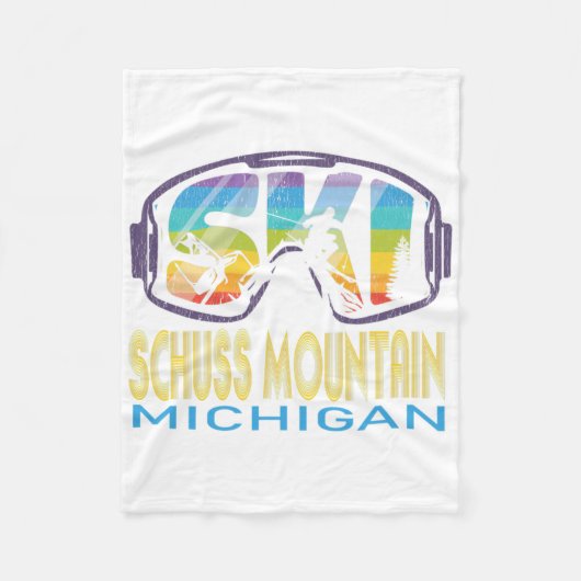 Ski Schuss Mountain Michigan Skiing Vacation  フリースブランケット (正面)