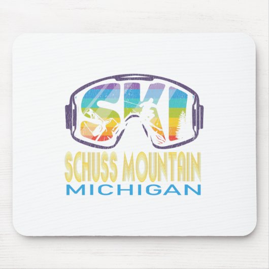 Ski Schuss Mountain Michigan Skiing Vacation マウスパッド (正面)