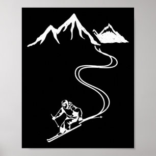 Ski Skiing Mountains Skier Winter Sports ポスター