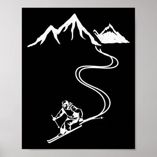 Ski Skiing Mountains Skier Winter Sports ポスター (正面)