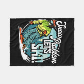 Ski Skiing Winter Sport Snow Problem Let's Ski  フリースブランケット (正面(横))