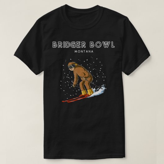Ski Sloth Bridger Bowl Montana Ski Gift Tシャツ (デザイン正面)
