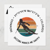 Ski Snowmass, Colorado – ウィメンスキーヤー,ブラック文字 シーズンカード (正面/裏面)