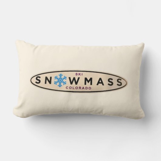 Ski Snowmass Throw Pillow ランバークッション (正面)