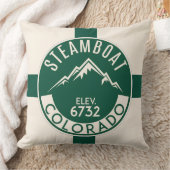 Ski Steamboat Throw Pillow クッション (ブランケット)