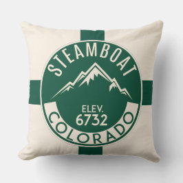Ski Steamboat Throw Pillow クッション