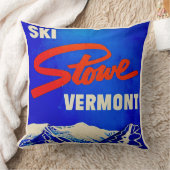 Ski Stowe Vermont Vintage Poster クッション (ブランケット)