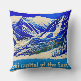 Ski Stowe Vermont Vintage Poster クッション