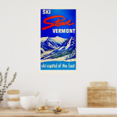 Ski Stowe Vermont Vintage Poster ポスター (キッチン)