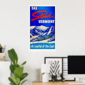 Ski Stowe Vermont Vintage Poster ポスター (ホームオフィス)