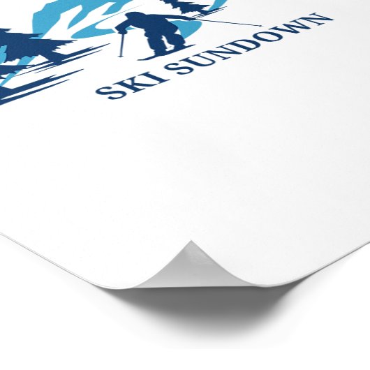 Ski Sundown Connecticut Ski Resort Skiing Skier  ポスター (角)