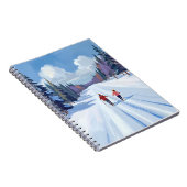 Ski Trail | Mountain Skiing Watercolor Winter ノートブック (右側)