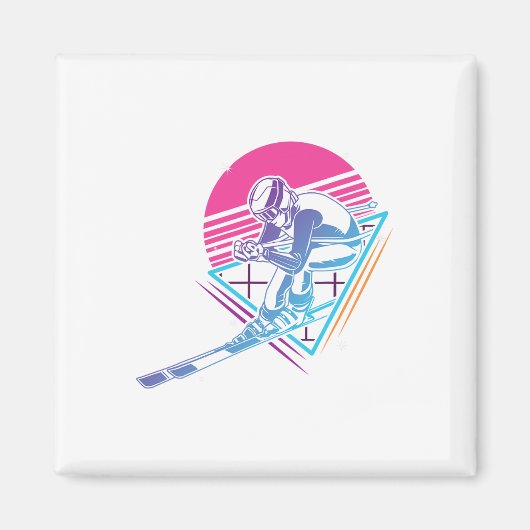 Ski Trip Skiing Retro Vintage 80s 90s  マグネット (正面)