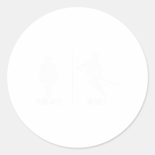 Ski Trip Skiing Wife Husnd Marriage  ラウンドシール (正面)