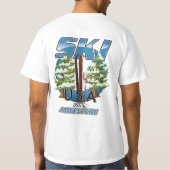 Ski USAアドベンチャーロゴ。 Tシャツ (裏面)