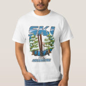Ski USAアドベンチャーロゴ。 Tシャツ (正面)