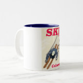Ski USA Colorado旅行ポスター ツートーンマグカップ (正面左)
