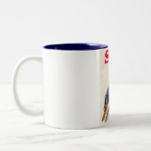 Ski USA Colorado旅行ポスター ツートーンマグカップ (左)