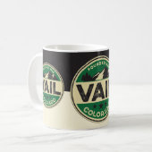 Ski Vail Black & Tan Mug コーヒーマグカップ (正面左)