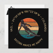 Ski Vail, Colorado – 女性スキーヤー,ゴールデン文字 シーズンカード (正面/裏面)